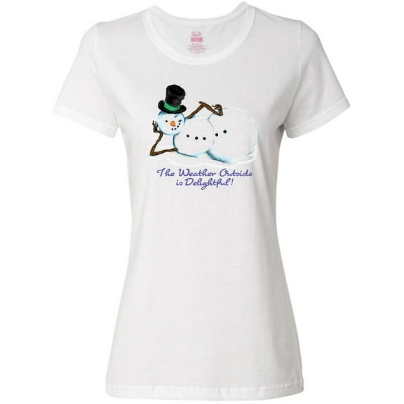 Inktastic Sassy Snowman The Weather Outside is Delightful Women's T-Shirt