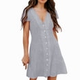 thumbnail image 1 of B91xZ Robe Maxi Taille Haute pour Femmes Robe de Plage Florale T-Shirt Robe d'Été Manches Courtes Poches Décontractée Ample Robe Débardeur, Gris m, 1 of 5