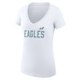 thumbnail image 2 of Women's G-III 4Her by Carl Banks White Philadelphia Eagles Dot Print V-Neck Fitted T-Shirt, 2 of 3