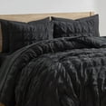 thumbnail image 6 of Virtu Queen Comforter Set, Seersucker Queen Size Comforter Set, 7-Pc All Season Bedding Comforter Set, Black, 6 of 8