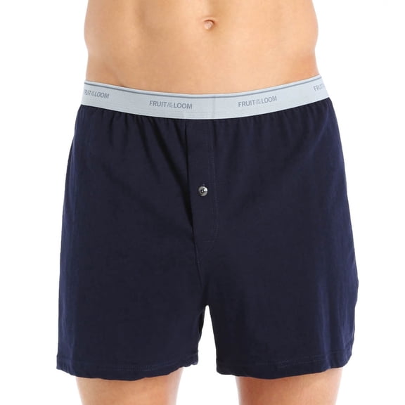 Fruit of the Loom Men's Cotton Knit Boxer Shorts 3P722, 3 Pack, Assorted , Large