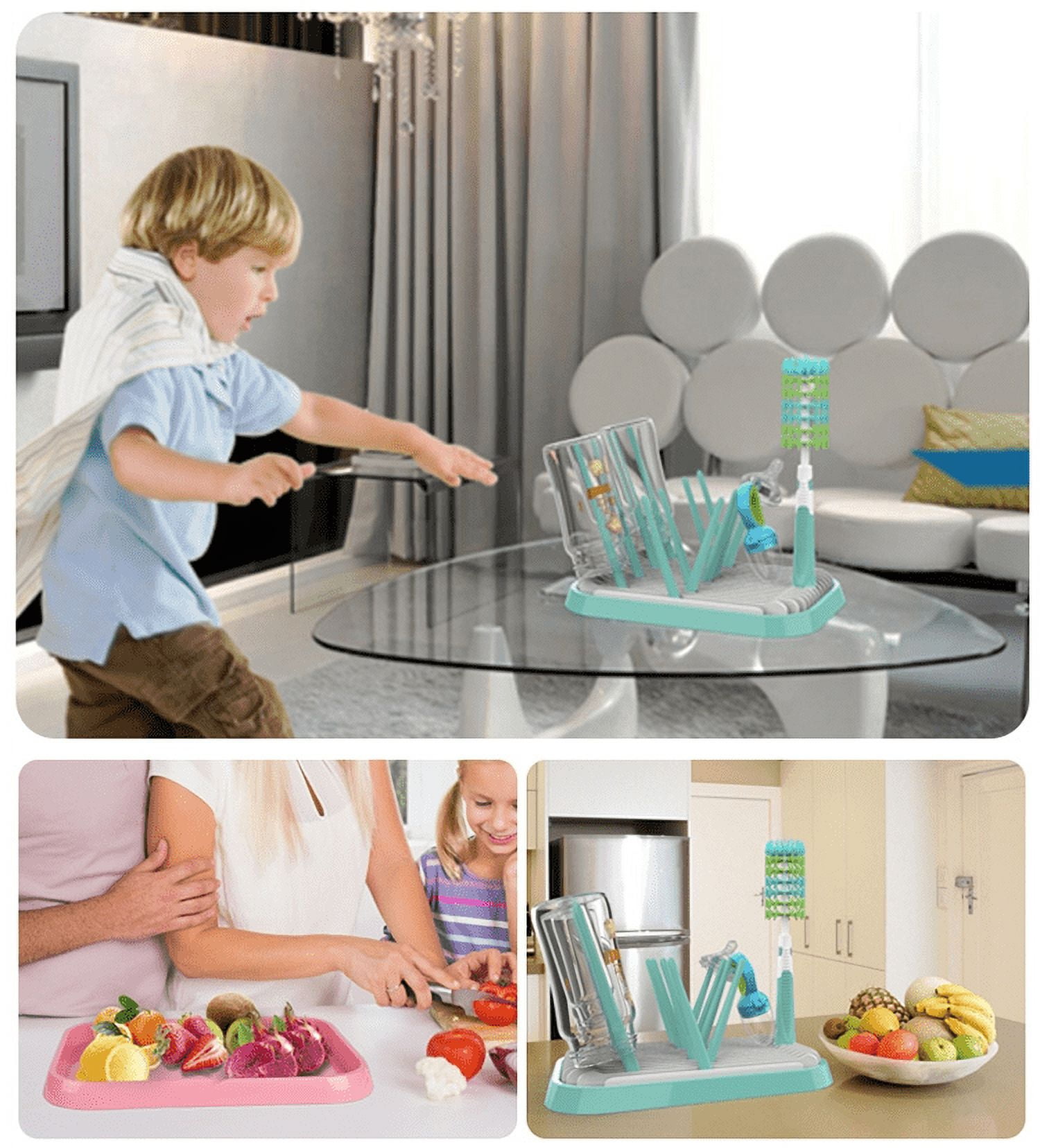 CradlePlanet Baby Bottles Drying Rack, BPA Free, Portable, BabyShower gift, White Color