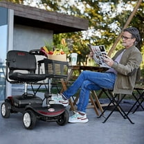 Motorized Electric Carts, Compact Motorized Scooter w/Detachable Basket, Heavy Duty Power Scooter for Seniors, Adults, Easy Assembly, 300lbs, Red, S8681