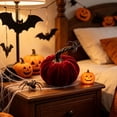 thumbnail image 6 of Hvmvliv Simulated Pumpkin Decoration,Halloween Thanksgiving 4.72in Faux Velvet Fabric Pumpkin Decor Cabinet Display,Versatile Centerpiece for Home,Table,Party Red, 6 of 7