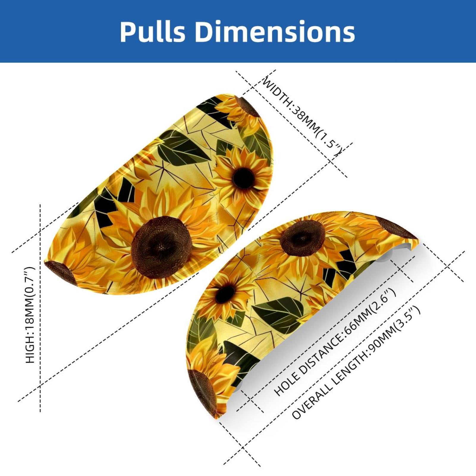 PhooArto 6 Pcs Cup Drawer Pulls, Math Polygonal Sunflowers Golden Pattern Shell Shape Handles Cabinet Knobs for Dresser Cupboard Closet Wardrobe with Screws