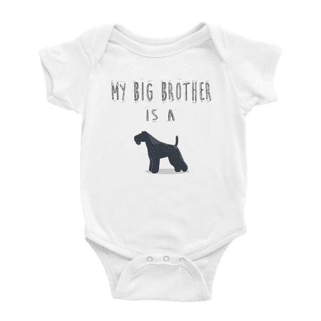 

My Big Brother Is A Kerry Blue Terrier Dog Cute Baby Bodysuit Unisex