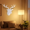 thumbnail image 4 of 1*Elk Head Wall Hanging Clearance! Elk Head Wall Hanging Wh2 White Body White Antlers Hangs, 4 of 9