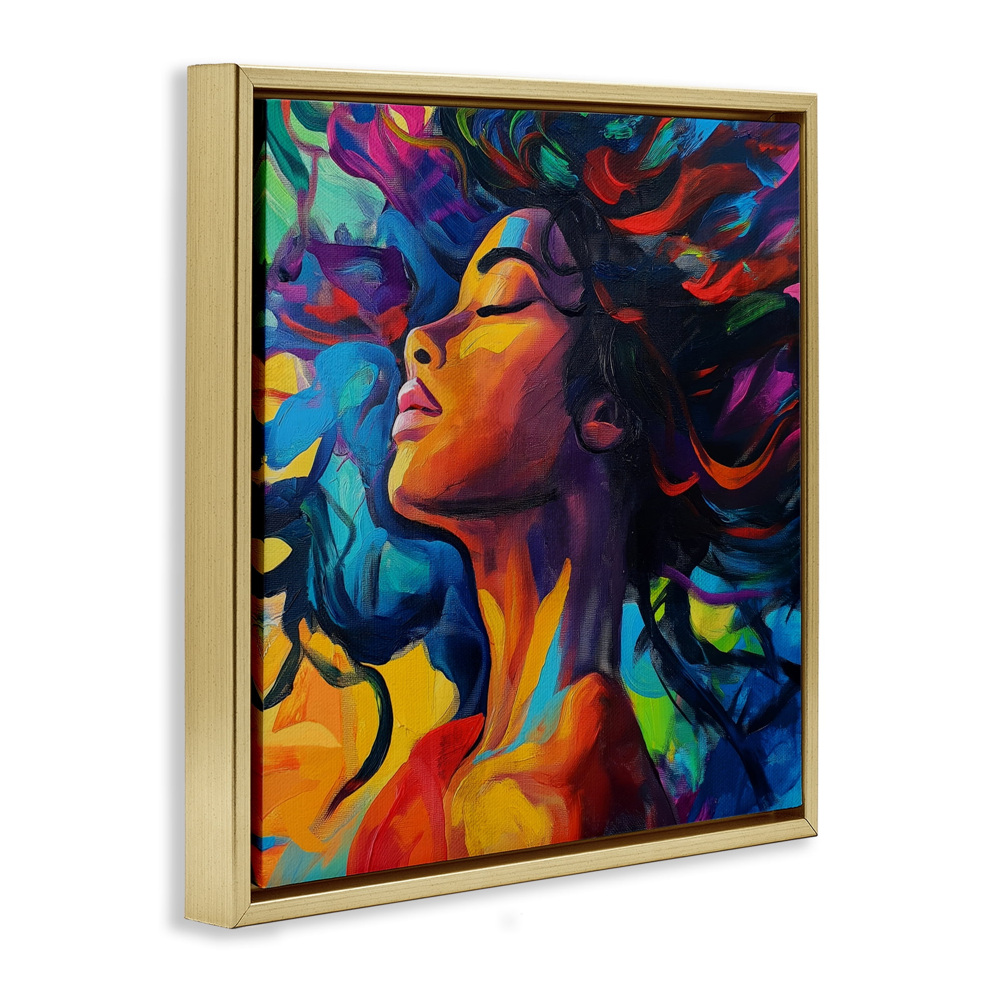 Stupell Industries Radiant Flow Woman Gold Framed Floater Canvas Wall Art, design by Svetlana Aleynikova