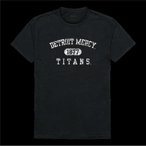 University of Detroit Mercy Titans Distressed Arch College T-Shirt, Black - Extra Large