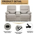 Fabric Double Recliner Loveseat with Console, Home Theater Seating