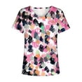 thumbnail image 5 of T-Shirts d'Été pour Femmes Grande Taille à Manches Courtes Femmes Blouse Imprimée d'Été T-Shirts Décontractés à Col en V T-Shirts à Manches Courtes Hauts T-Shirt à Col en V Femmes en Liquidation, 5 of 5