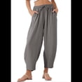 thumbnail image 1 of Pantalones Casuales Holgados, Rectos, de Algodón y , Color Gris, Talla M, 1 of 5