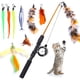 thumbnail image 1 of Caña de pescar para gatos APSUAE, retráctil, con varita para gatos y plumas, 1 of 7