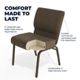 thumbnail image 6 of Flash Furniture 21''W Stacking Church Chair in Brown Fabric - Gold Vein Frame, 6 of 14