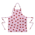 thumbnail image 2 of Red Strawberry Plants Fruit Pink Pattern Apron-Garden Aprons for Women with Pockets-Cotton Linen Waterproof Kitchen Cooking Gardening Aprons Adjustable for Kitchen,Cooking,BBQ and Salon 33x27 Inch, 2 of 7
