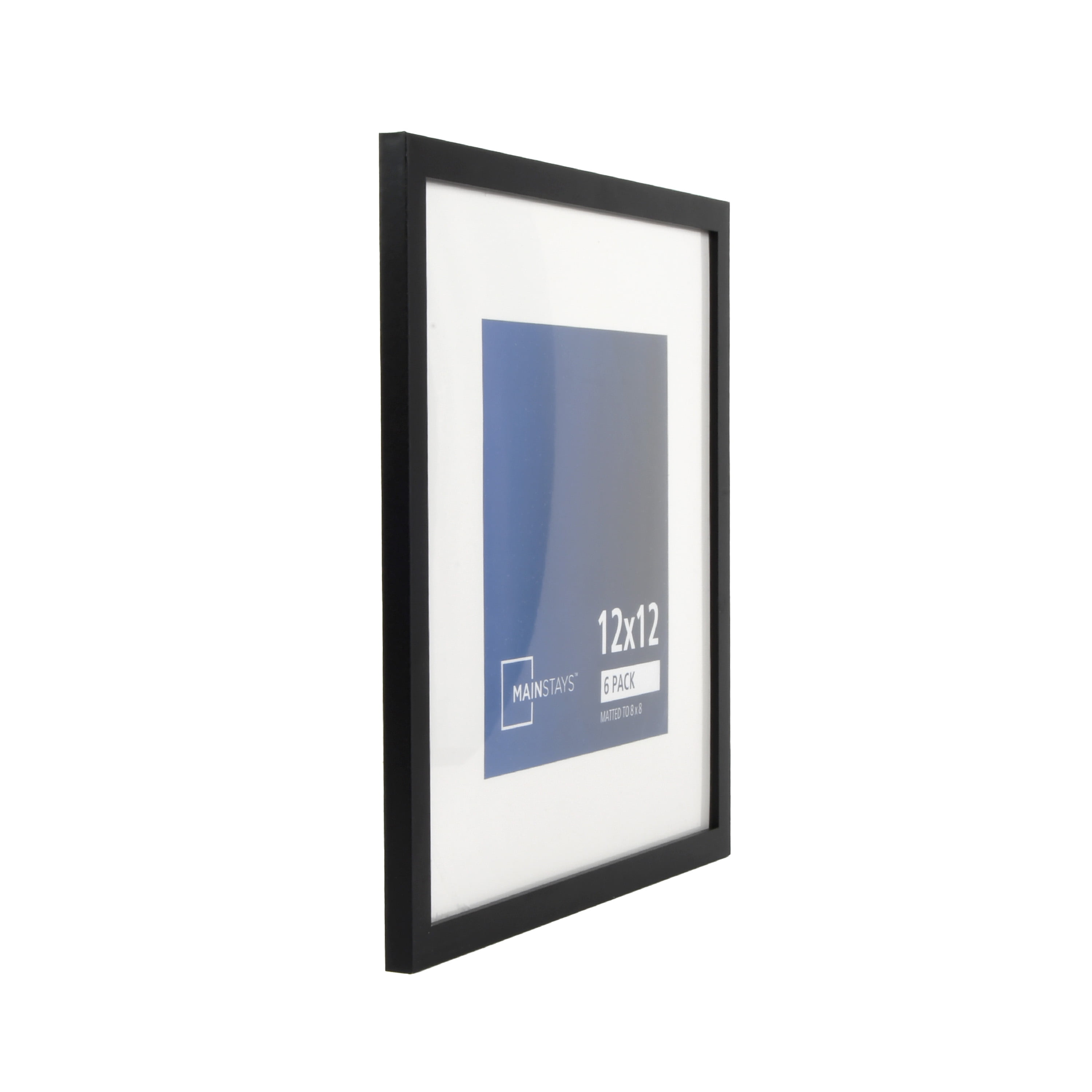 Mainstays 8x8 Matted Black Picture Frame Set of 6 for Gallery Wall Photos