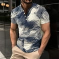 thumbnail image 2 of Birdeem Mens Printing Button Casual Short Sleeve Round-Neck Blouses Shirts, 2 of 12