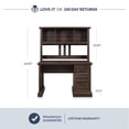 thumbnail image 5 of BELLEZE Bonelli 50" Executive Desk with Hutch, Dark Walnut, 5 of 7