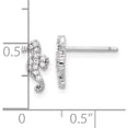 thumbnail image 4 of Sterling Silver Rhodium-Plated Cz Seahorse Post Earrings (Width 5.5) (Length 10.1) - Jbsp, 4 of 5