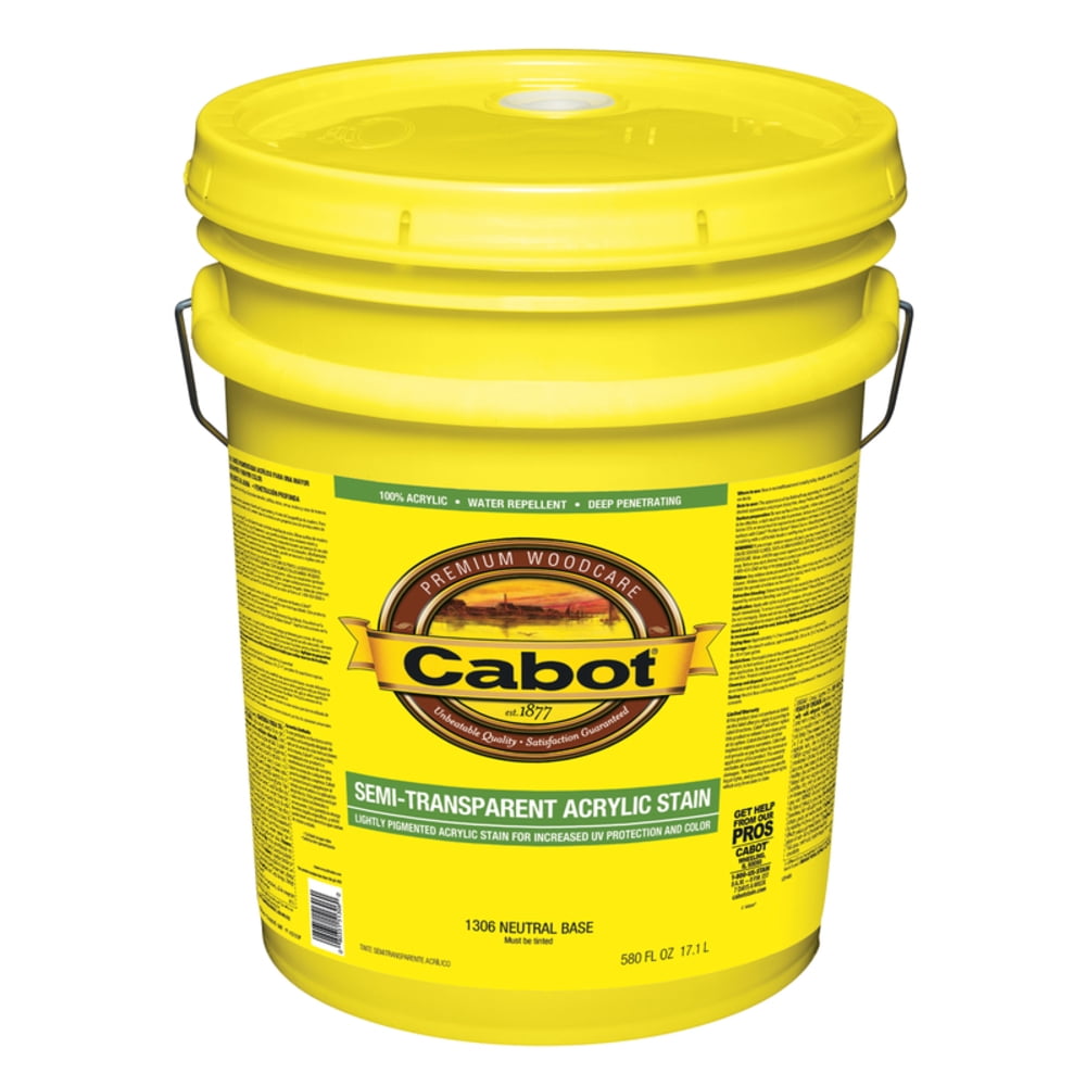 Cabot 1306 5 Gallon- Neutral Semi Transparent Water Based Stain