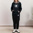 thumbnail image 2 of Sets for Women Clothing Two Piece Long Sleeve Hooded Tops Pants Jogger Hoodie Sweatsuit Casual Graphic Sweatshirt Sweatpant Suit (Black M), 2 of 6