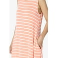 thumbnail image 5 of TheMogan Women's S~3X Sleeveless Loose Striped Curved Slit Hem Long Maxi Dress, 5 of 6