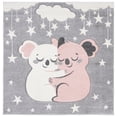 thumbnail image 2 of SAFAVIEH Carousel Kids Hugging Koalas Area Rug, Gray/Ivory, 5'3" x 5'3" Square, 2 of 11