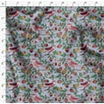 thumbnail image 4 of Soimoi Blue Silk Fabric Artistic Bird & Floral Print Sewing Fabric Yard 42 Inch Wide, 4 of 5