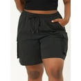thumbnail image 4 of Hanerdun Women Cargo Shorts Female Casual Bottom Gym Trouser with Pockets Black 2XL, 4 of 5