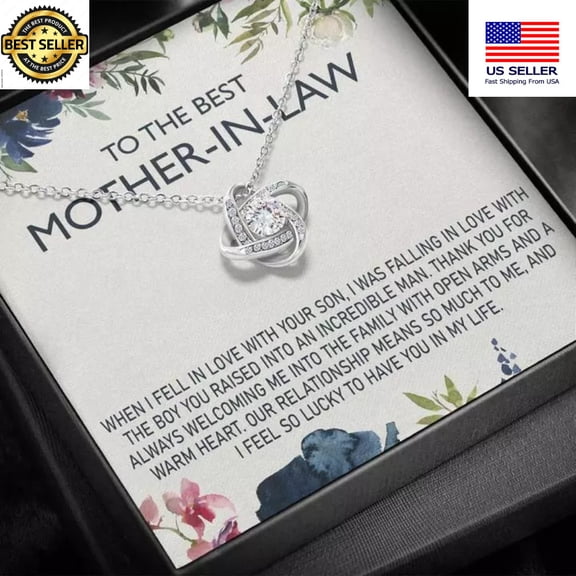 To My Mother-In-Law Mother'S Day Necklace, A Meaningful Necklace Perfect For Anniversaries, Birthdays, Valentine V7173, White Love Knot Necklace