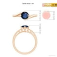 thumbnail image 4 of ANGARA Natural Round 1 ct Blue Sapphire Solitaire Bypass Engagement Ring in 14K Rose Gold for Women (Size-6mm) | September Birthstone, Anniversary, Jewelry Gift for Women | Natural Blue Sapphire Ring, 4 of 9