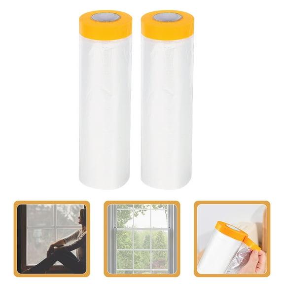 MUSEYA 2 Rolls Window Insulation Film Weatherproofing with Adhesive Tape 20 Meters
