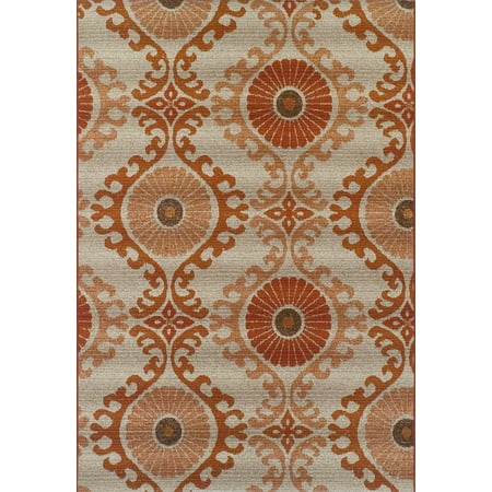 Vine Dot - Berkley Exhibit Area Rugs - SX2 Contemporary Paprika Dots Circles Vines Curves Rug
