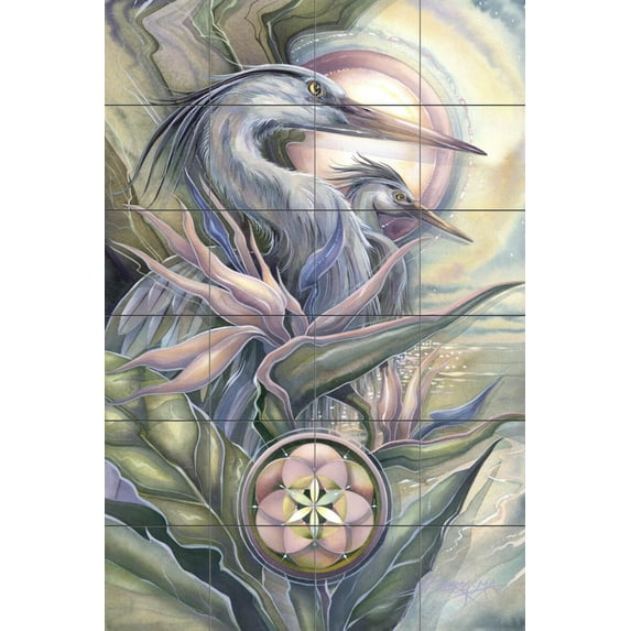 Tile Mural Kitchen Backsplash - Held Within A Circle - by Jody Bergsma