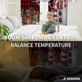 thumbnail image 3 of Fsddascl Red Plaid Snowman Christmas Blackout Curtains for Bedroom/Living Room, Thermal Insulated Kitchen Curtains, Winter Snowflake Xmas Gifts Grommet Darkening Window Treatment Drapes 27.5"x39"x2, 3 of 6