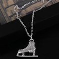thumbnail image 5 of 8 colgantes de cristal con dije de patín de hielo y cadena de plata de 18 pulgadas para mujeres y hombres --- Código de producto 39119, 5 of 5