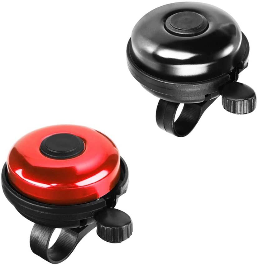 Cinvo Pack of 2 Bike Bells Kids Bicycle Ring Bell Loud Crisp Clear Sound Safe Cycling Aluminum Warning Scooter Tricycles Bell Flower Design for Kids Adults