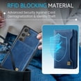 thumbnail image 6 of AutSpace Case For Samsung Galaxy A26 5G , RFID Blocking, PU Leather,Compatible With MagSafe Detachable 2 In 1 Wallet With Card Holder,Kickstand Magnetic Protective Cover,Blue,For Galaxy A26 (5G), 6 of 9