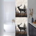thumbnail image 3 of Forest Elk Window Privacy Film, Rustic Nature Tree Retro Deer Silhouette Static Cling UV Sun Blocking Heat Control Window Tint Day and Night, Non-Adhesive One Way Windows Privacy Cover 17.7''x78.7'', 3 of 7