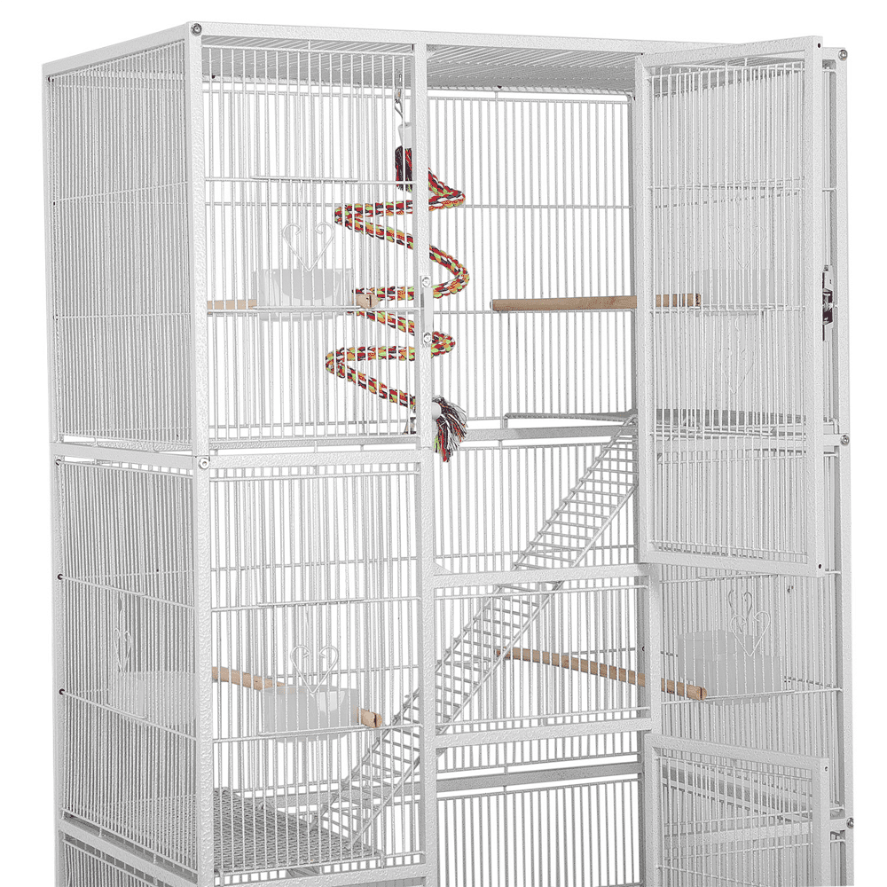 Renwick 69" H Extra Large Rolling Bird Cage with Detachable Stand, White