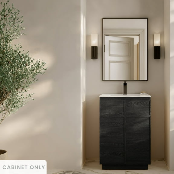 St. Tropez 24" Freestanding Bathroom Vanity Cabinet without Top in Black Oak