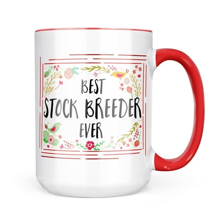 

Neonblond Happy Floral Border Stock Breeder Mug gift for Coffee Tea lovers