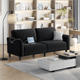 thumbnail image 4 of Alden Design 2-Seater 67"W Upholstered Sofa with USB Charging Ports for Living Room, Black, 4 of 18