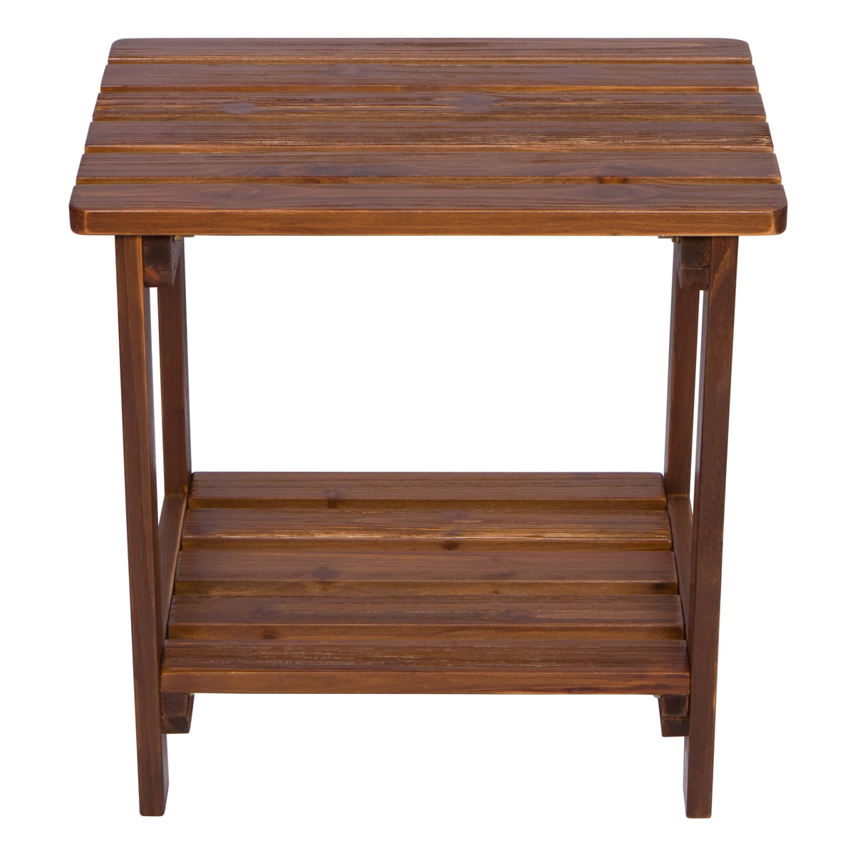 Shine Company Solid Wood Rectangular Side Table, Oak - Walmart.com