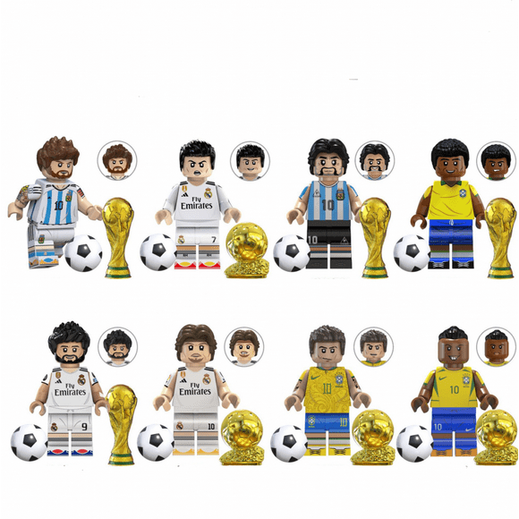 8 Pcs Football Star Puzzle Building Block Toy, 4.5cm, Compatible With Other Building Blocks, Boy Gift-Vinsniv