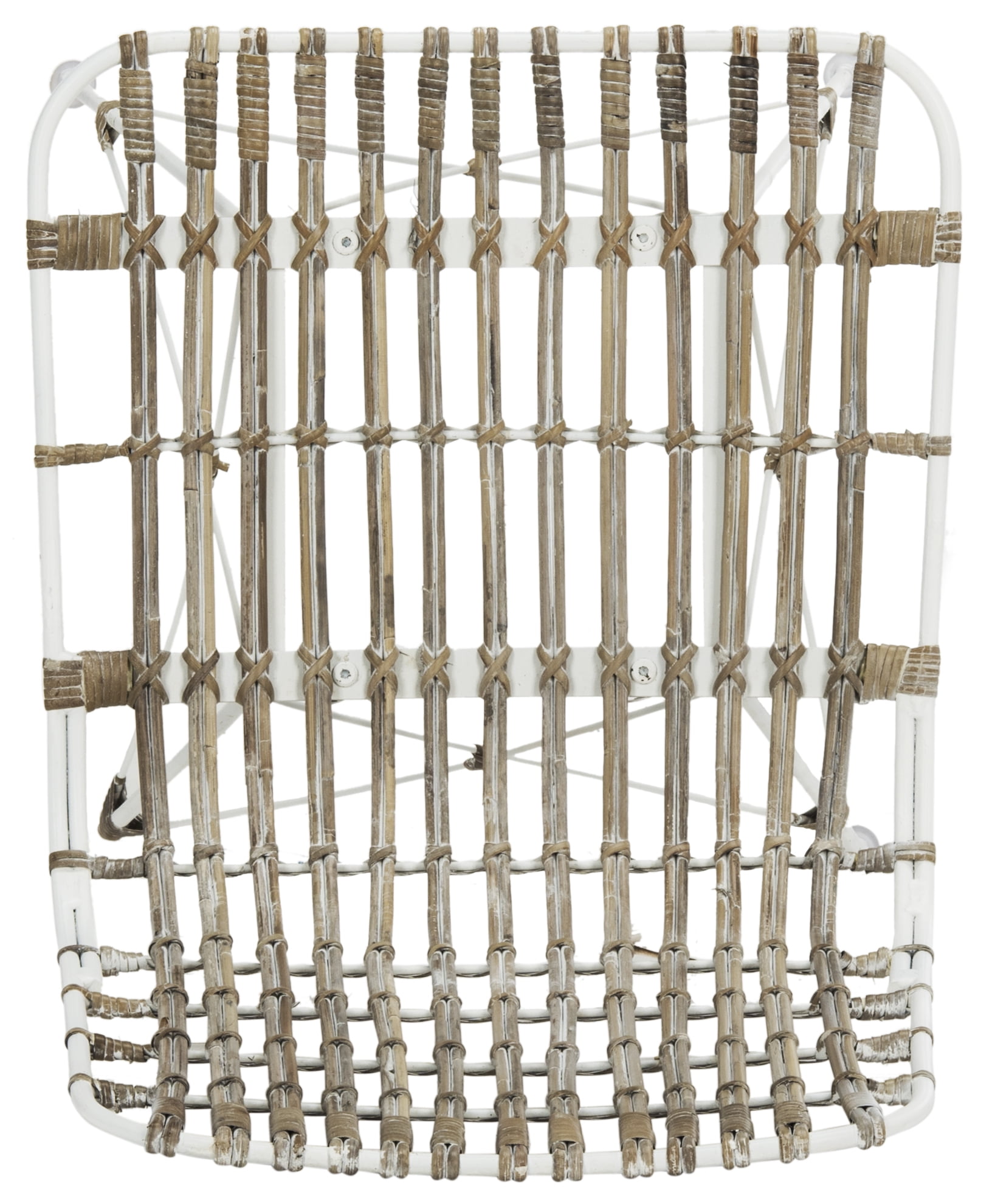 SAFAVIEH Minerva 19" High Wicker Dining Chair, White Wash, Set of 2