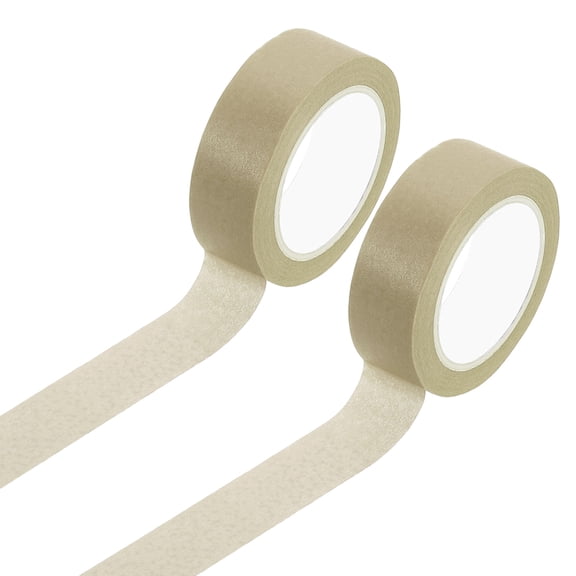 Uxcell 2 Rolls Colored Masking Tape, 11 Yards x 0.6" Colored Washi Tape Painters Tape, Decorative Masking Tape for Arts & Crafts Labeling DIY Scrapbooking Gift Wrapping, Khaki