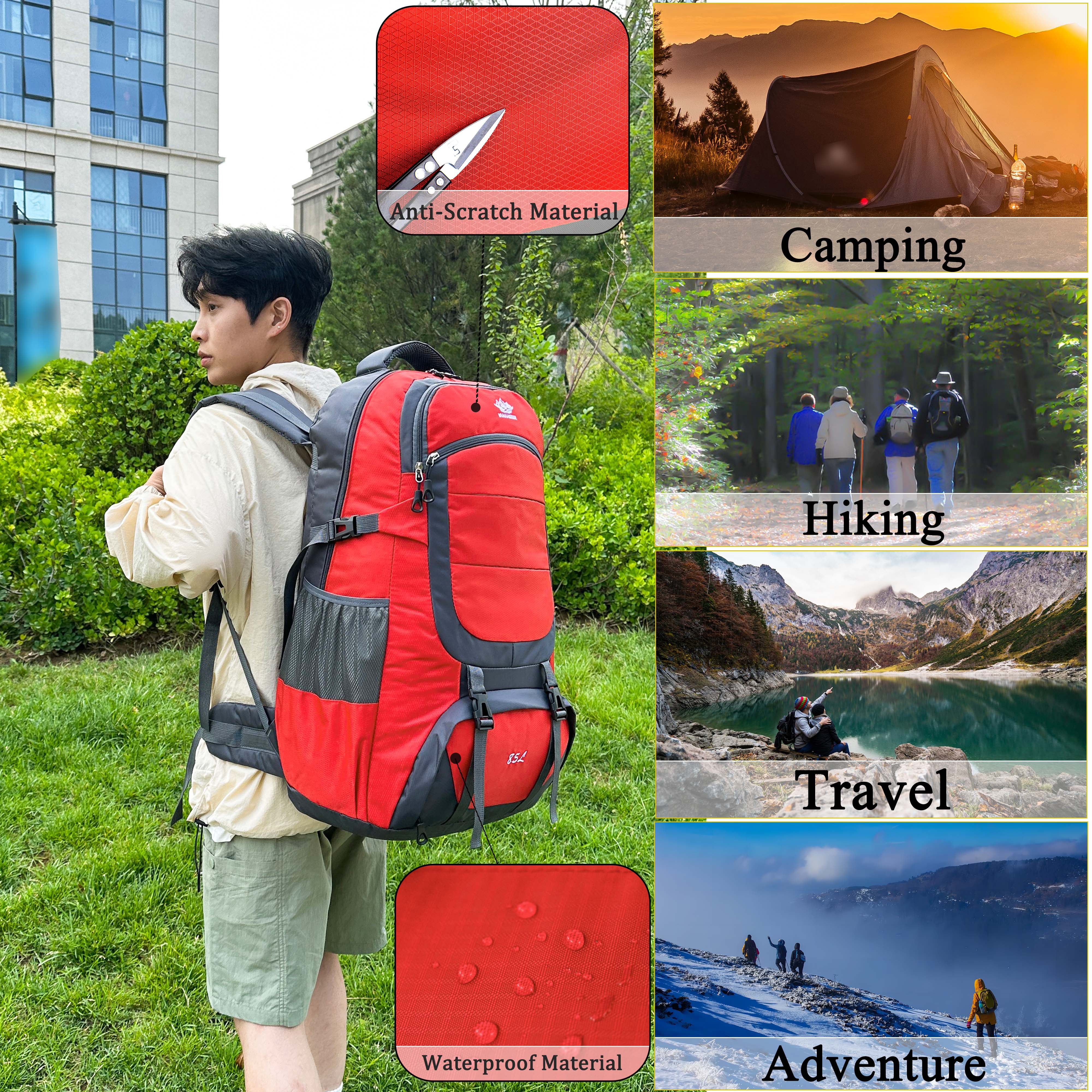 85L Hiking Camping Backpack,Hunting Climbing Backpack for Outdoor,Backpack Water Resistant,Tactical Backpack for Men Women
