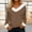 Brown Tops for Women, variant on Olyvenn Stylish Faux Fur Trim V Neck Fashion Sweatshirts for Women Solid Loose Xmas Long Sleeve Pullover Holiday Tops Tunic Blouses Black 10