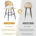thumbnail image 6 of ANMINY Swivel Rattan Bar Stools, 29" Counter Height Set of 4, Upholstered Chairs Barstools with Full Back and Metal Legs Modern Boucle Fabric Seat for Kitchen Island, 6 of 11